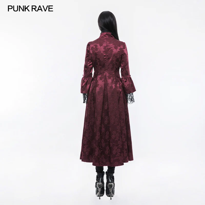Gorgeous Jacquard Fabric Gothic Coat For Women - Image 8