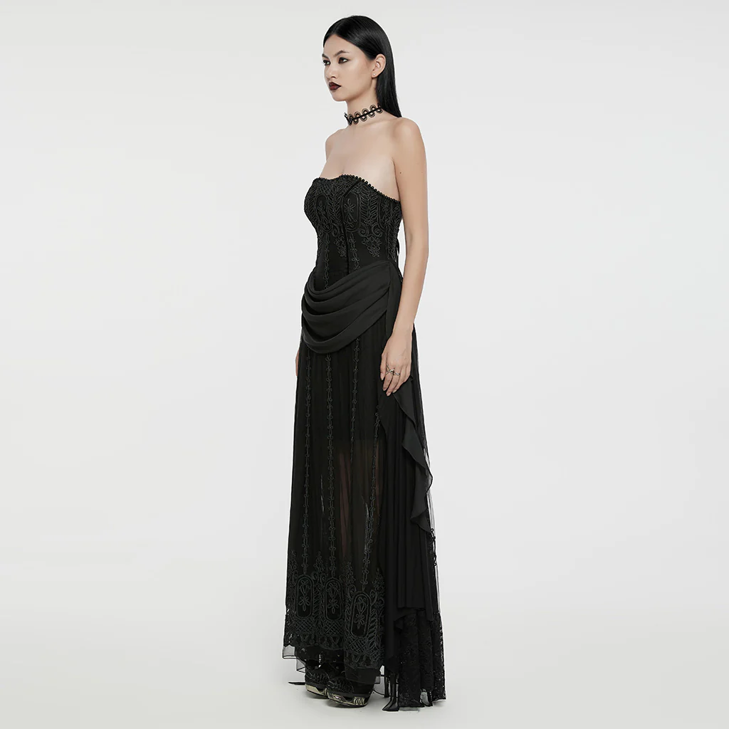 Goth 3D Embroidered Dress - Image 2