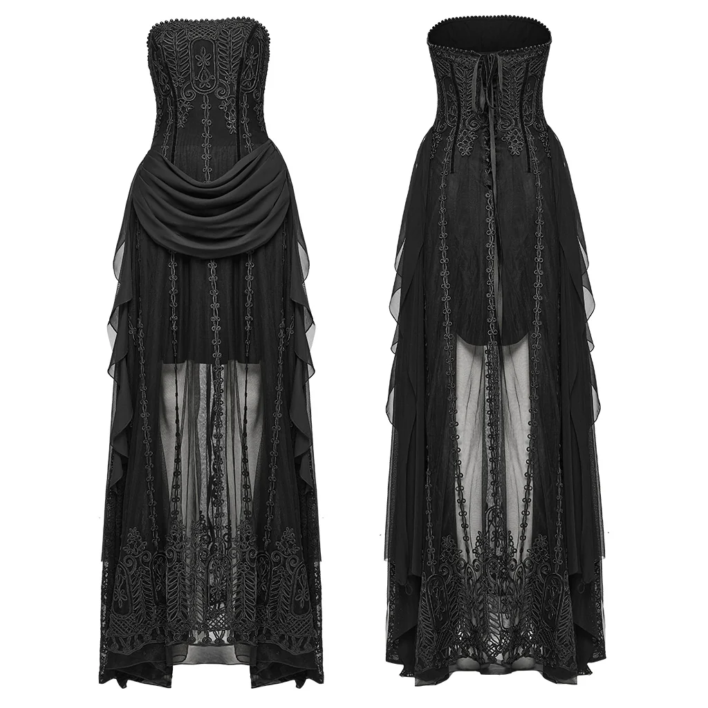 Goth 3D Embroidered Dress - Image 5