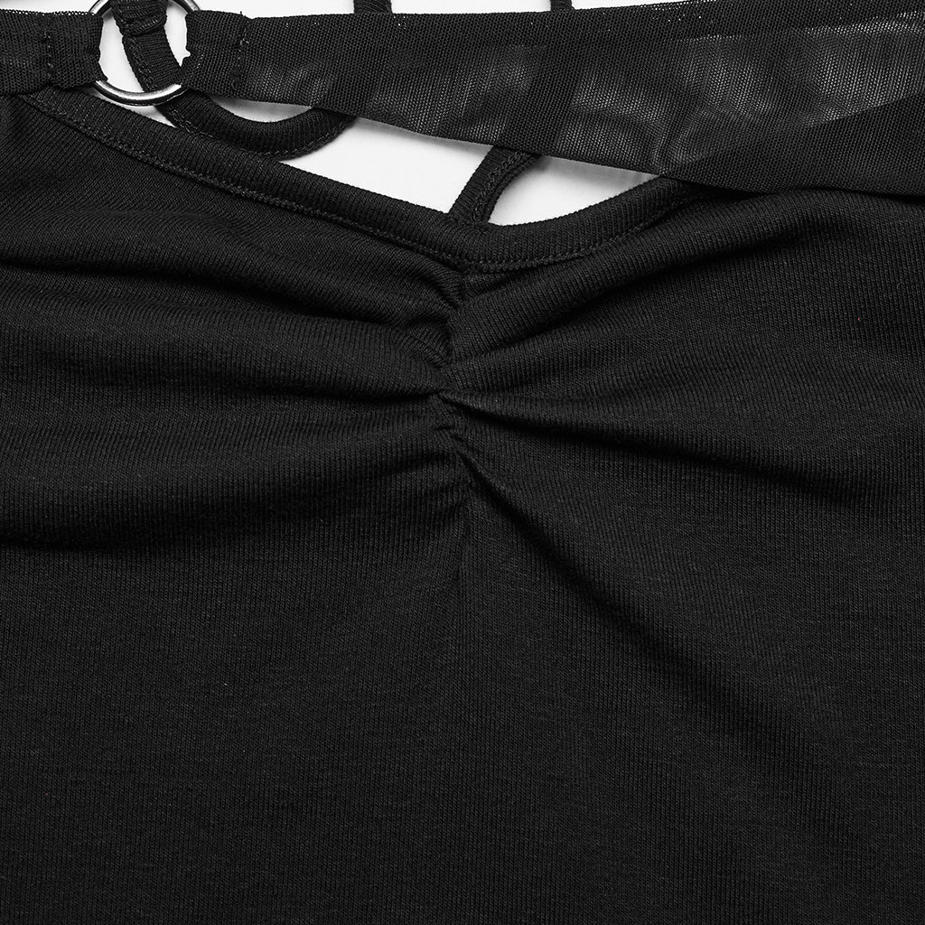 Goth Asymmetric Mesh Dress - Image 7