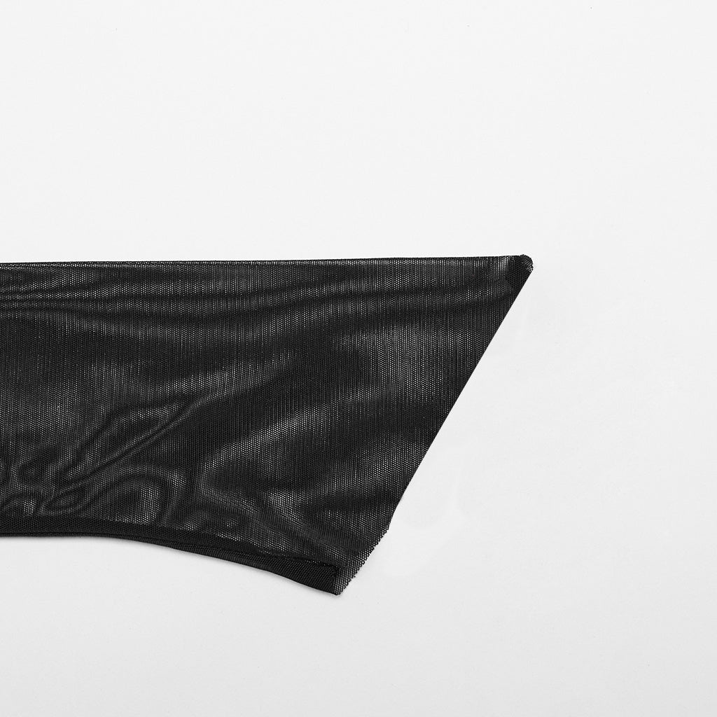 Goth Asymmetric Mesh Dress - Image 8