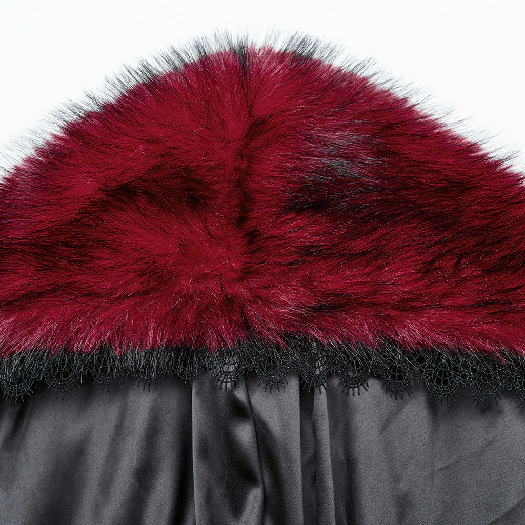 Goth Asymmetric Plush Cloak - Image 2