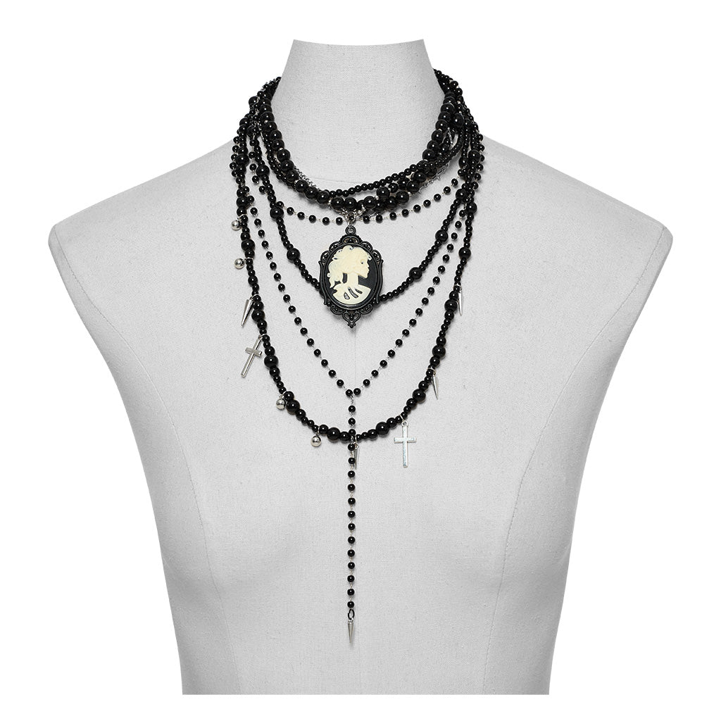 Goth Cross Multi Layers Necklace - Image 4