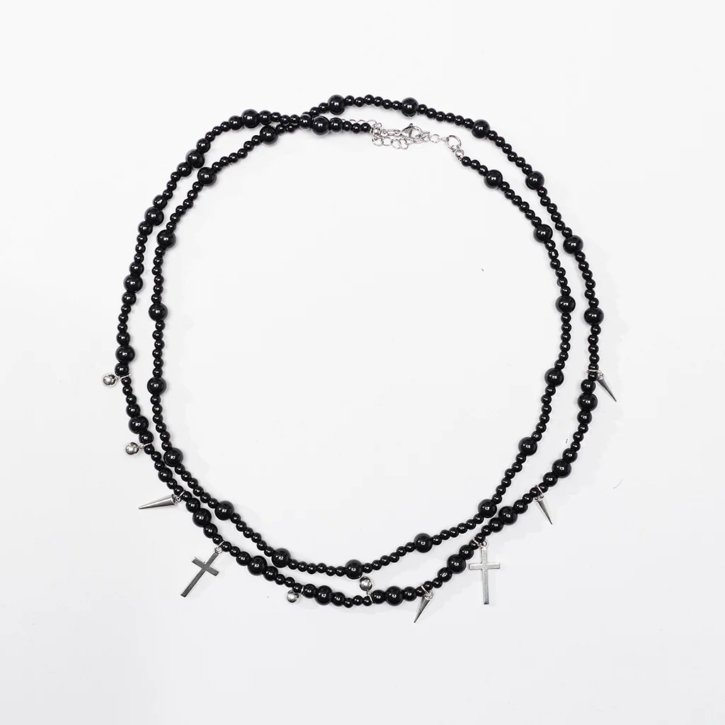 Goth Cross Multi Layers Necklace - Image 6