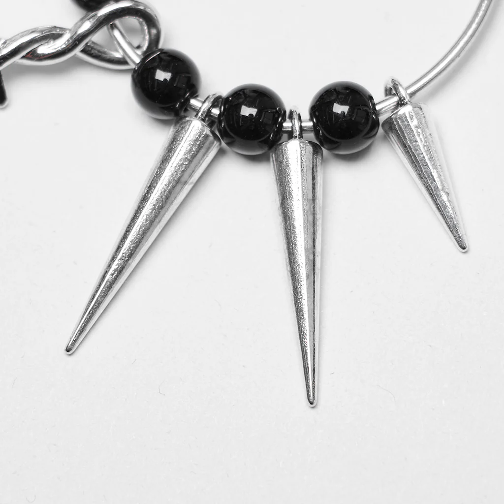 Goth Cross Pendant Spike Earrings - Image 5