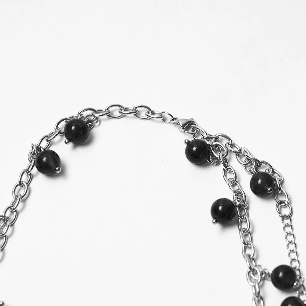 Goth Crystal Cross Necklace - Image 5