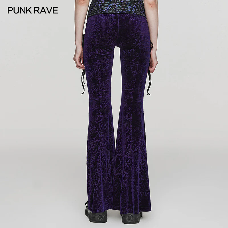 Goth Dark Texture Jacquard Flare Pants - Image 4