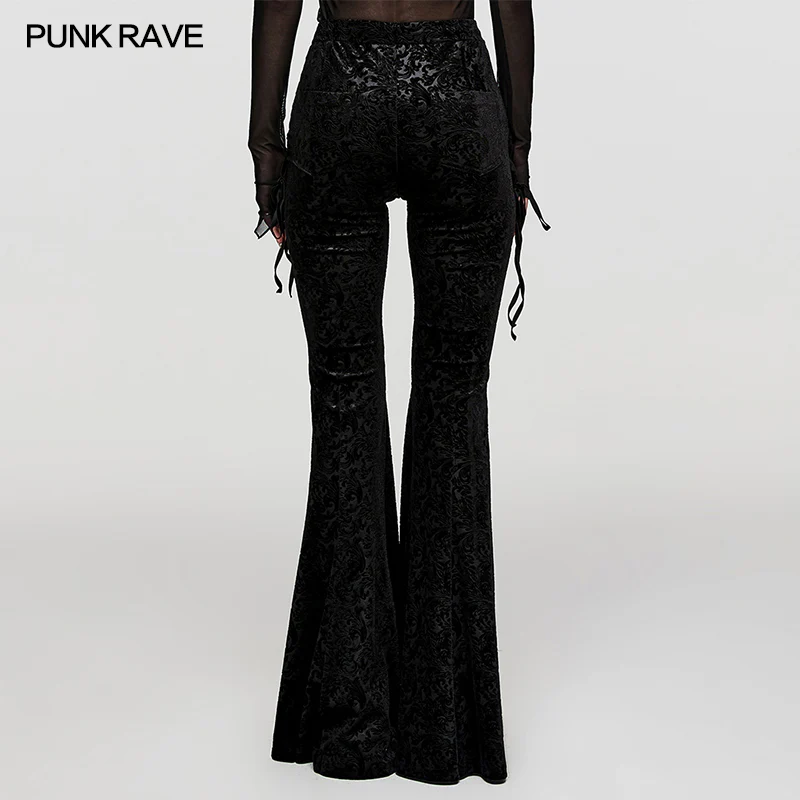 Goth Dark Texture Jacquard Flare Pants - Image 7