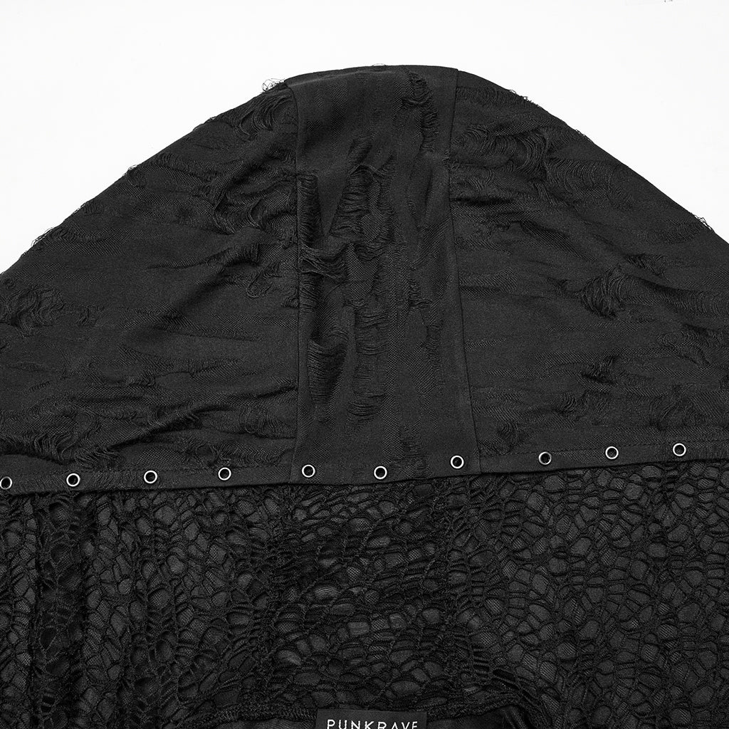 Goth Decadent Asymmetric Hooded Knitted Jacket - Image 6