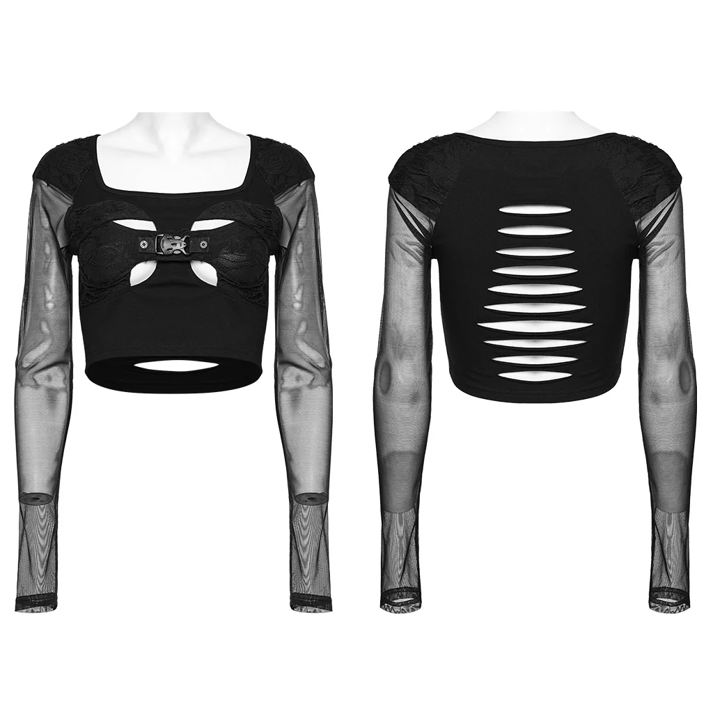 Goth elastic knit skull Top - Image 3