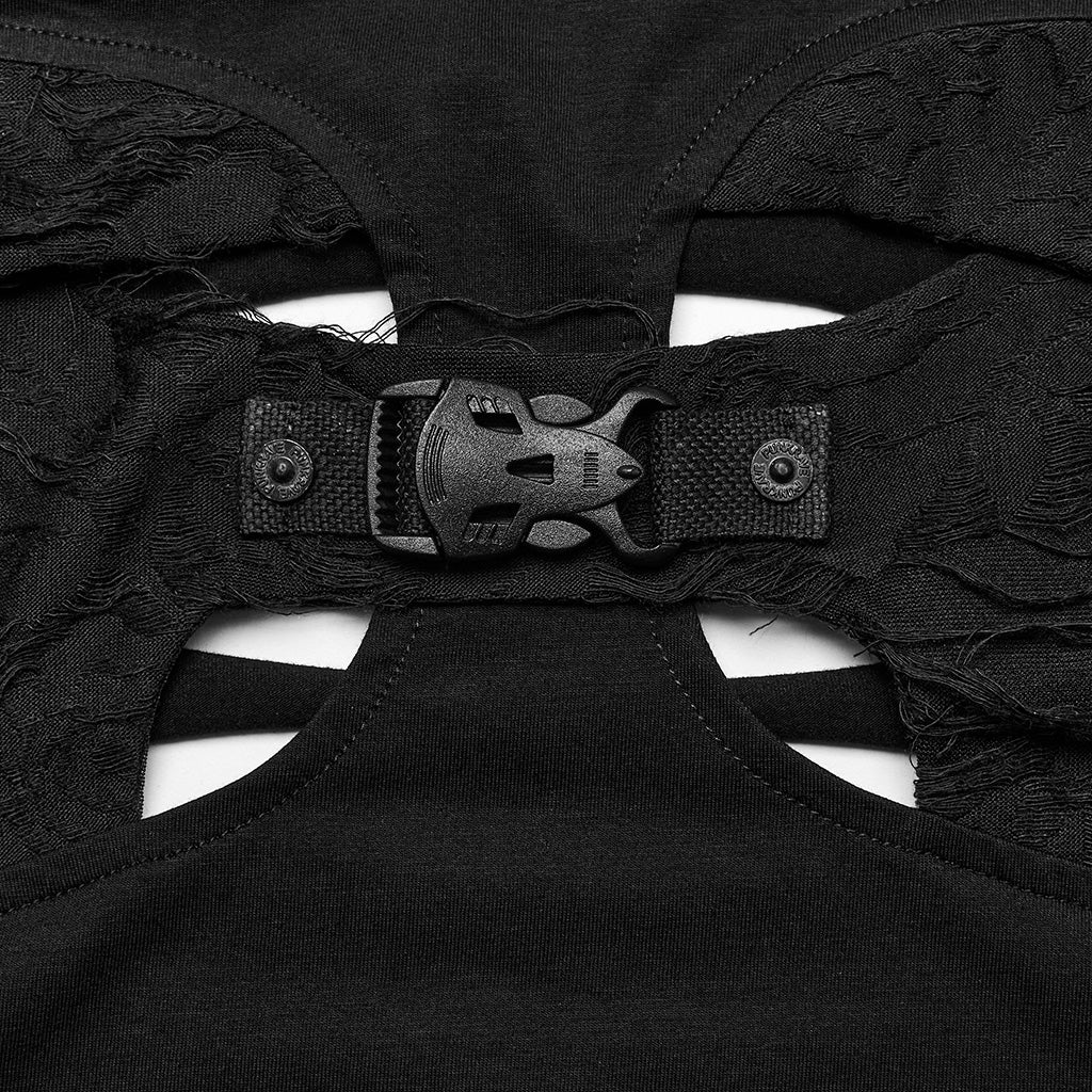 Goth elastic knit skull Top - Image 4