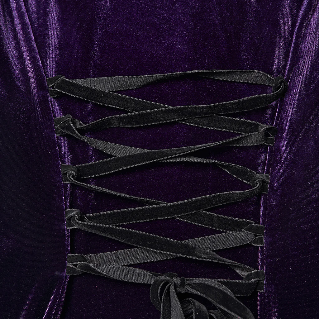 Goth Hooded Velvet Dress - Image 11