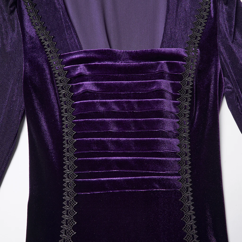 Goth Hooded Velvet Dress - Image 17