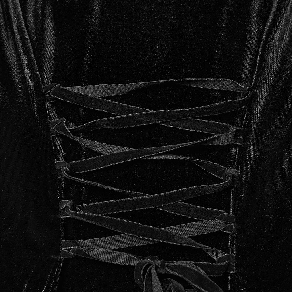 Goth Hooded Velvet Dress - Image 6