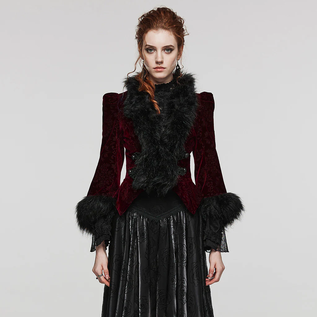 GOTH embossed velvet short jacket - Image 10