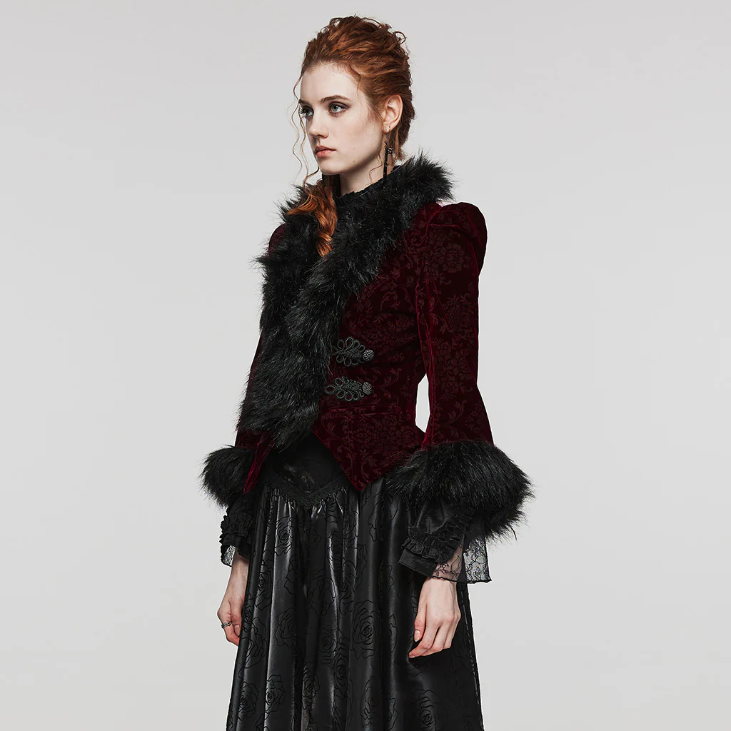 GOTH embossed velvet short jacket - Image 11