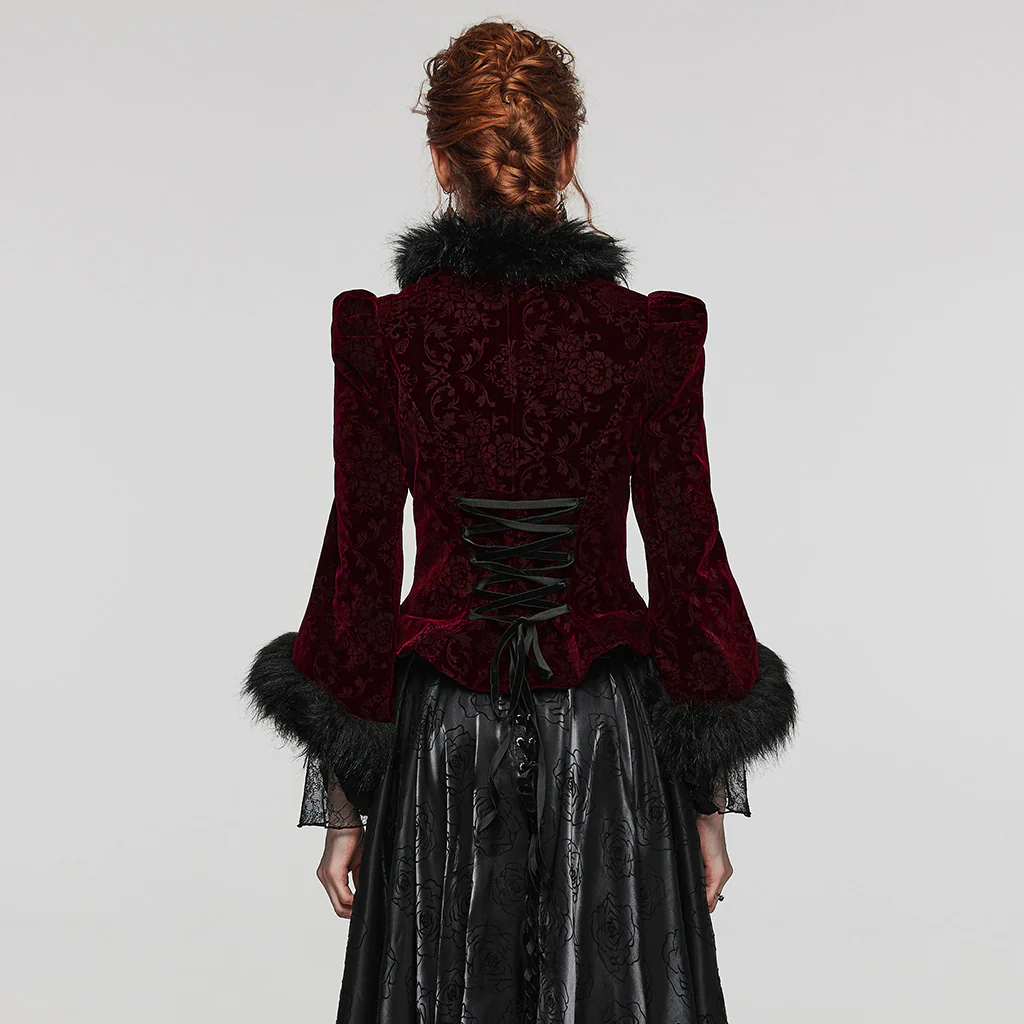 GOTH embossed velvet short jacket - Image 12