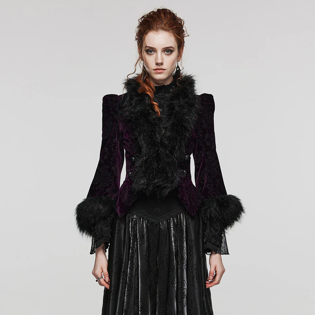 GOTH embossed velvet short jacket - Image 18