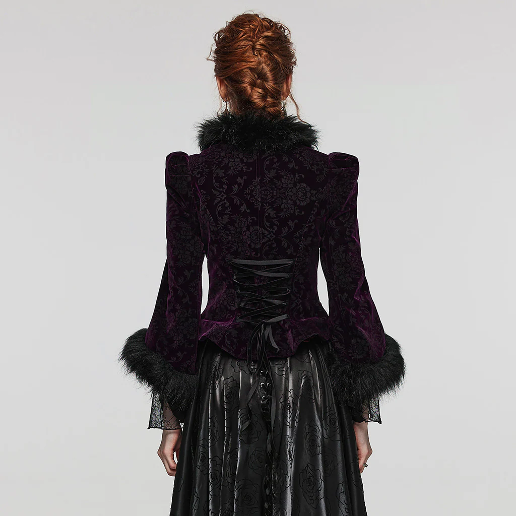 GOTH embossed velvet short jacket - Image 20