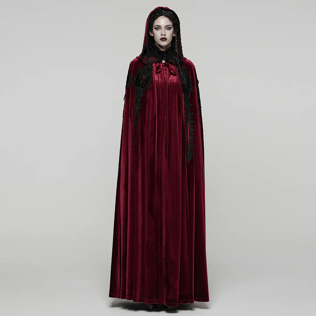 Goth Embroidered Velvet Cloak - Image 10