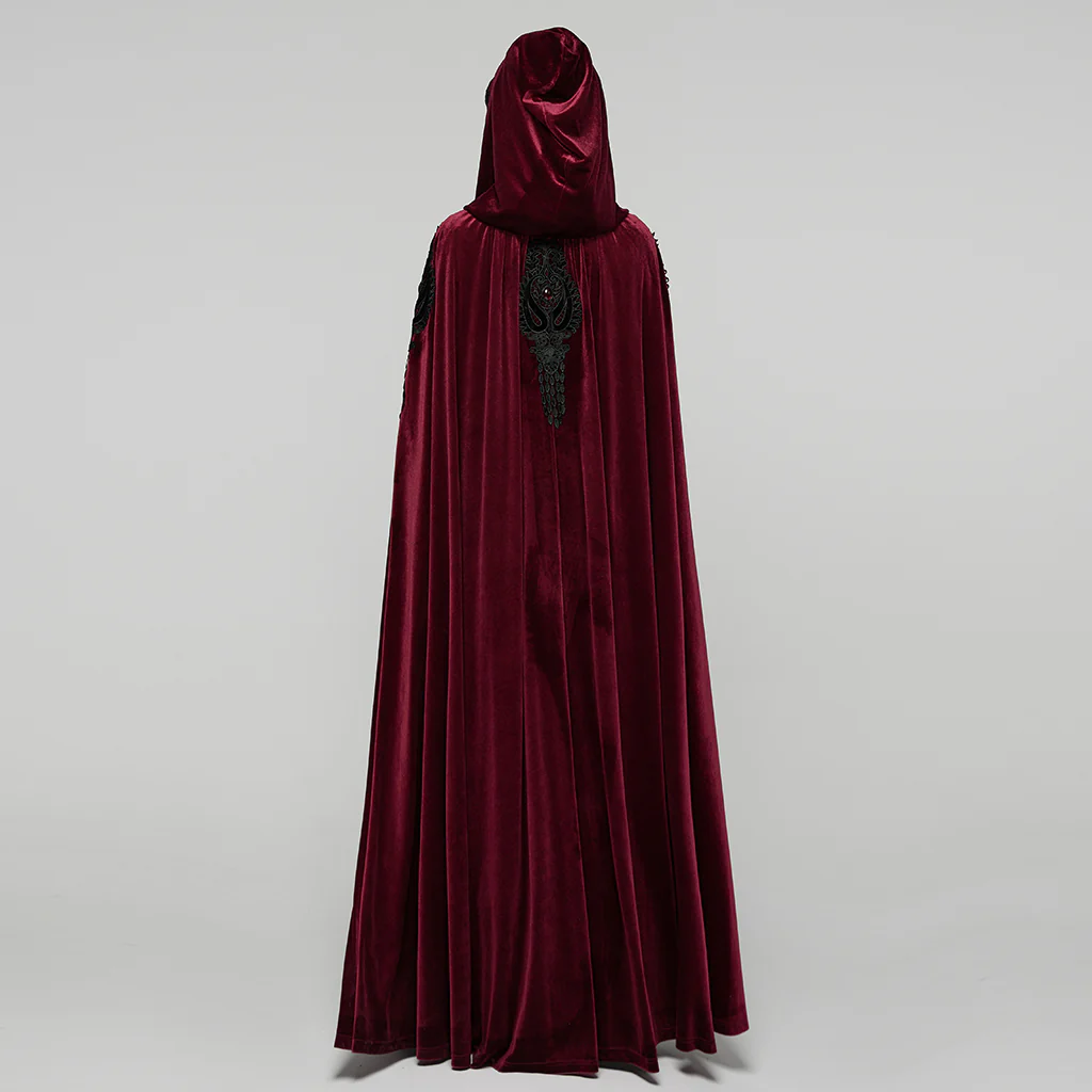 Goth Embroidered Velvet Cloak - Image 12