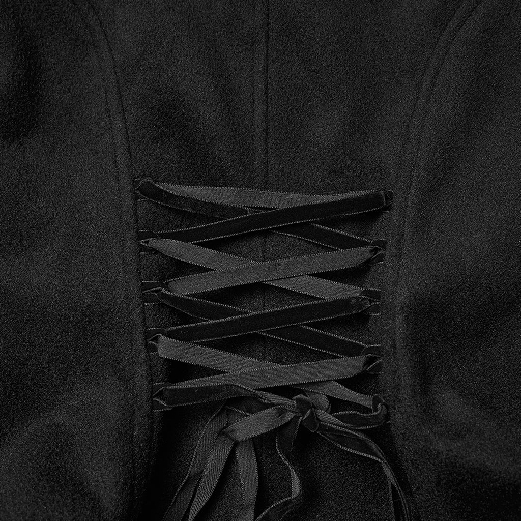Goth Embroidered Woolen Coat - Image 13
