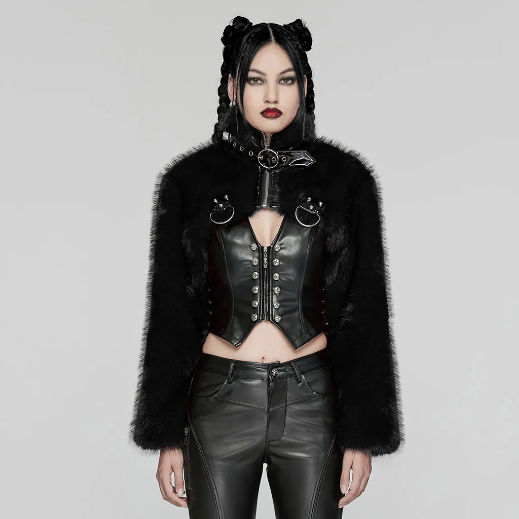 Punk personalized short fur jacket - Image 11