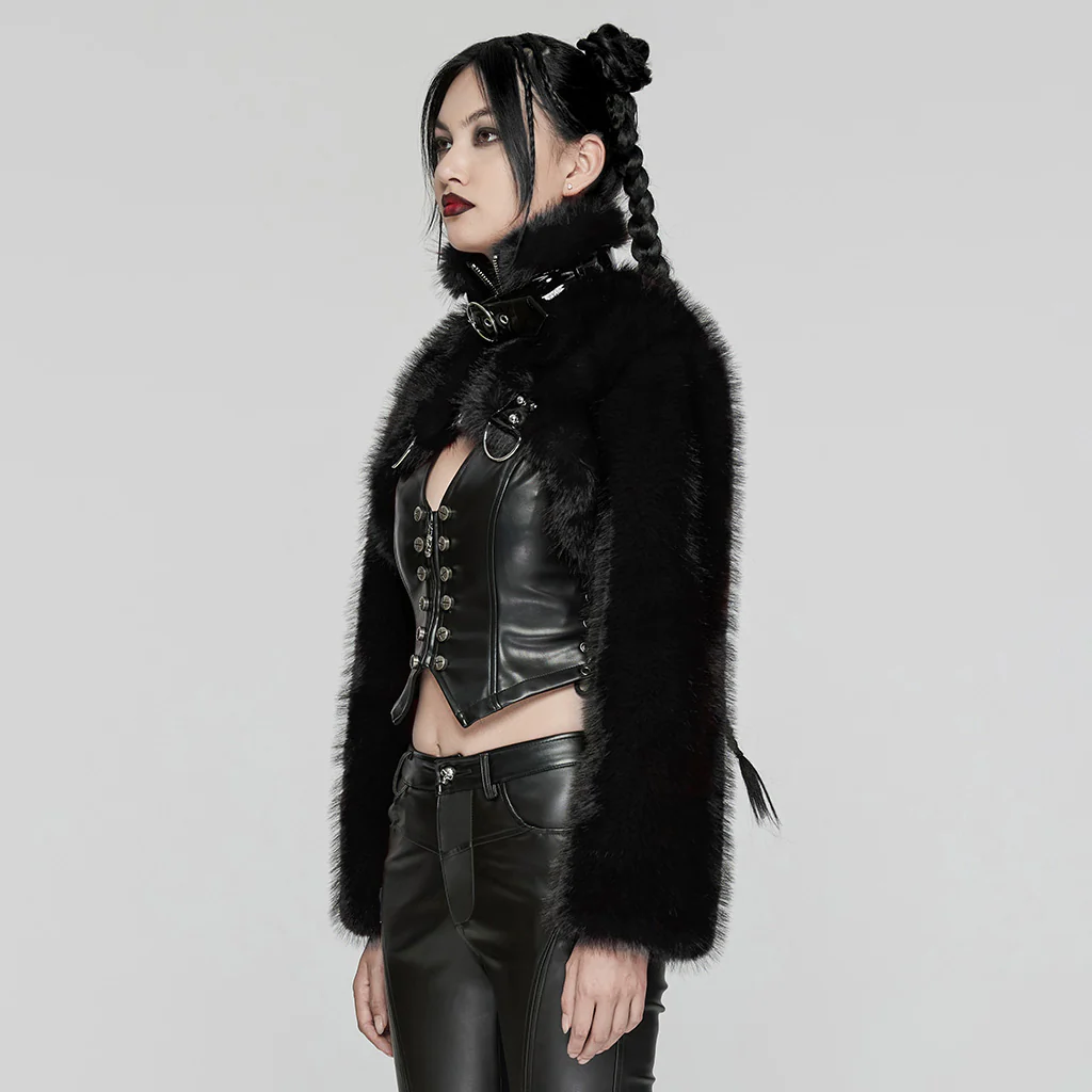 Punk personalized short fur jacket - Image 12