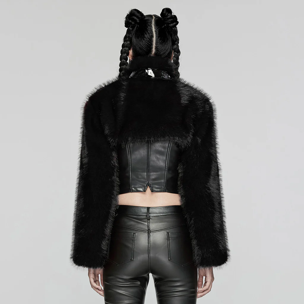 Punk personalized short fur jacket - Image 13