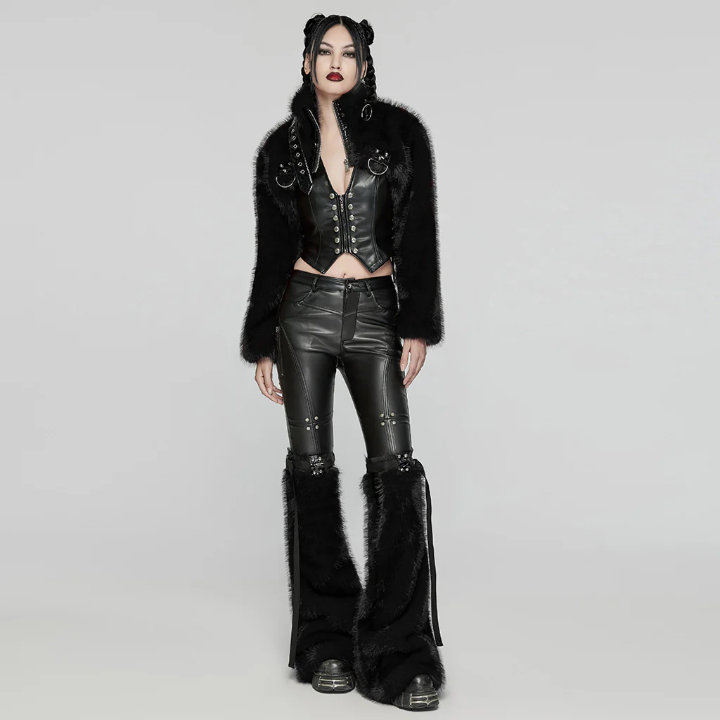Punk personalized short fur jacket - Image 14