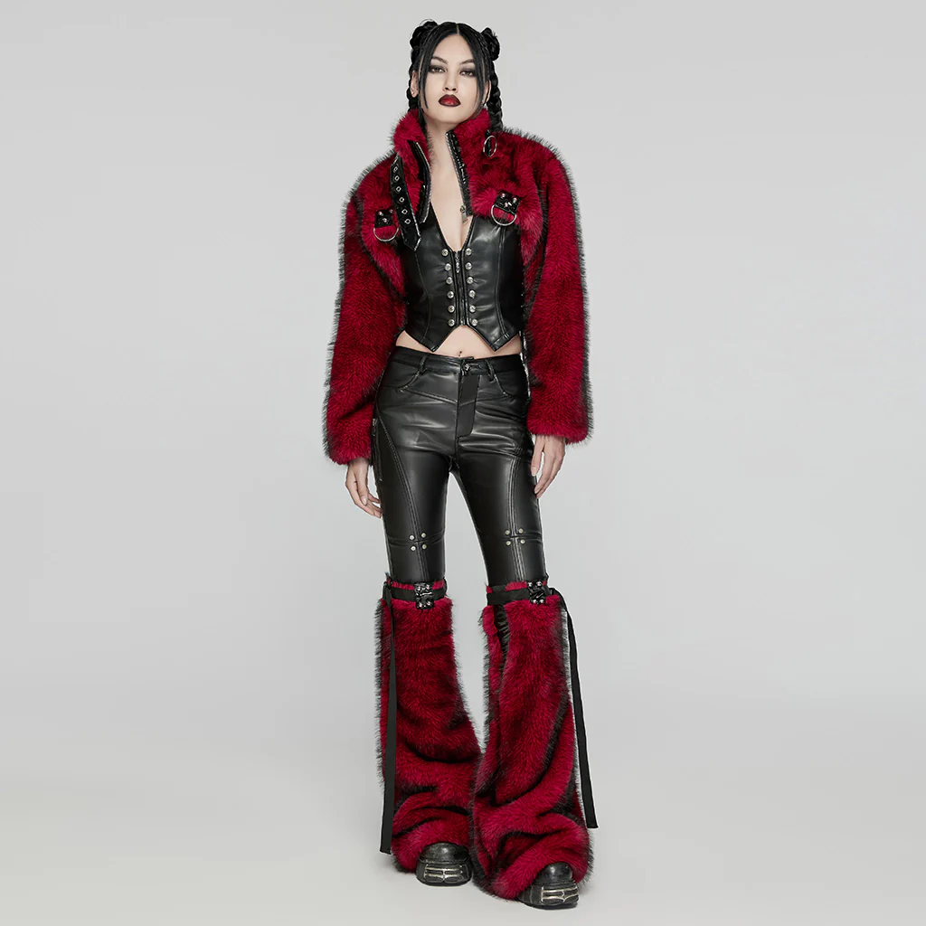 Punk personalized short fur jacket - Image 4