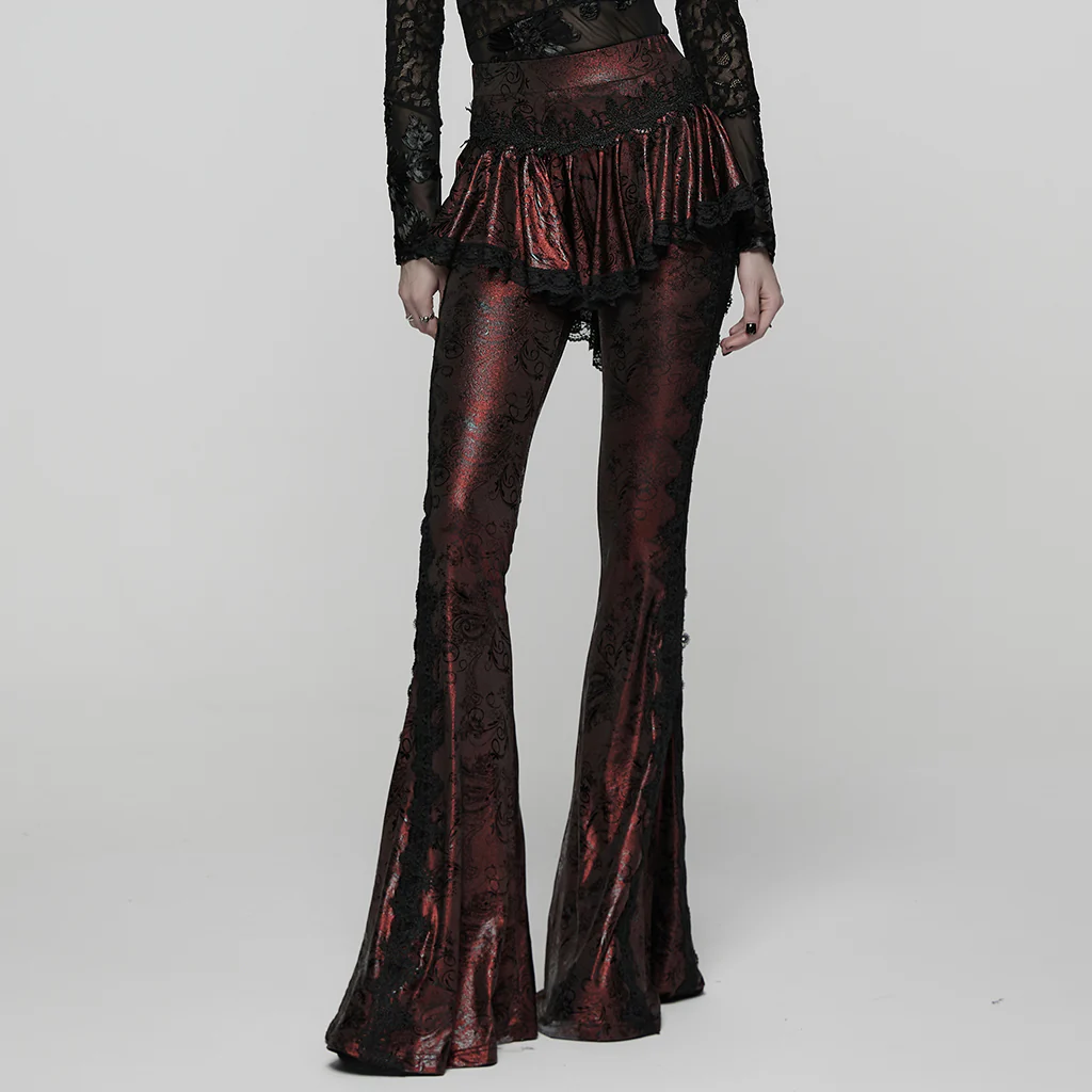 Goth Flared Skirt Pants - Image 2