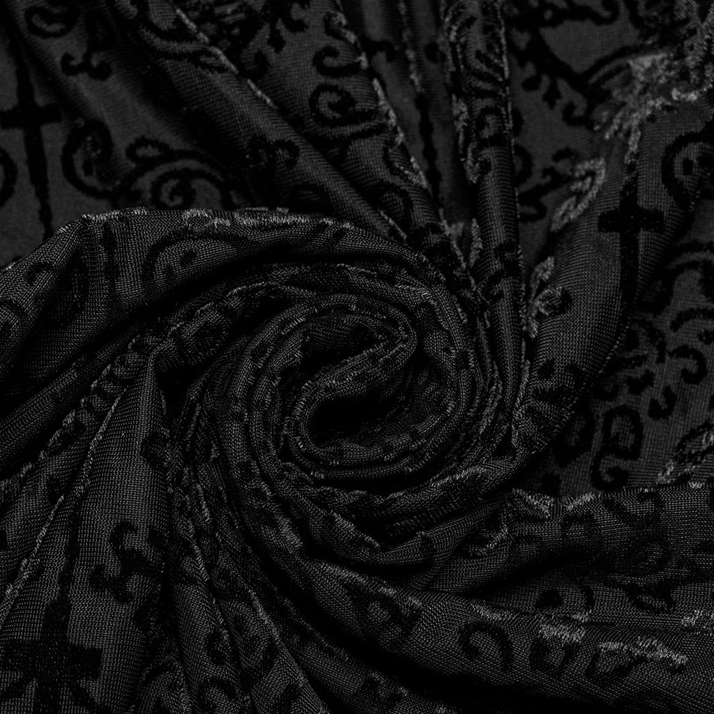 Goth Flocked Mesh Tank Top - Image 3