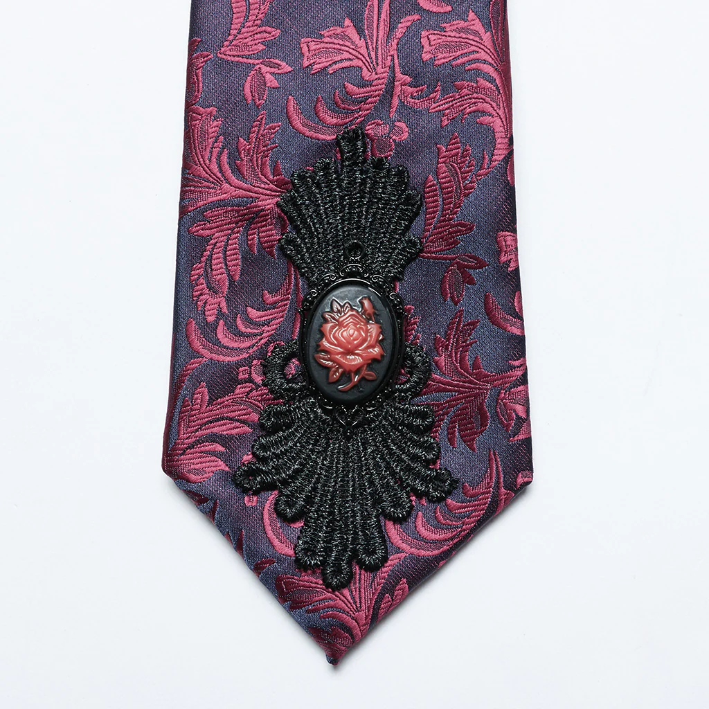 Goth flower pattern tie - Image 7