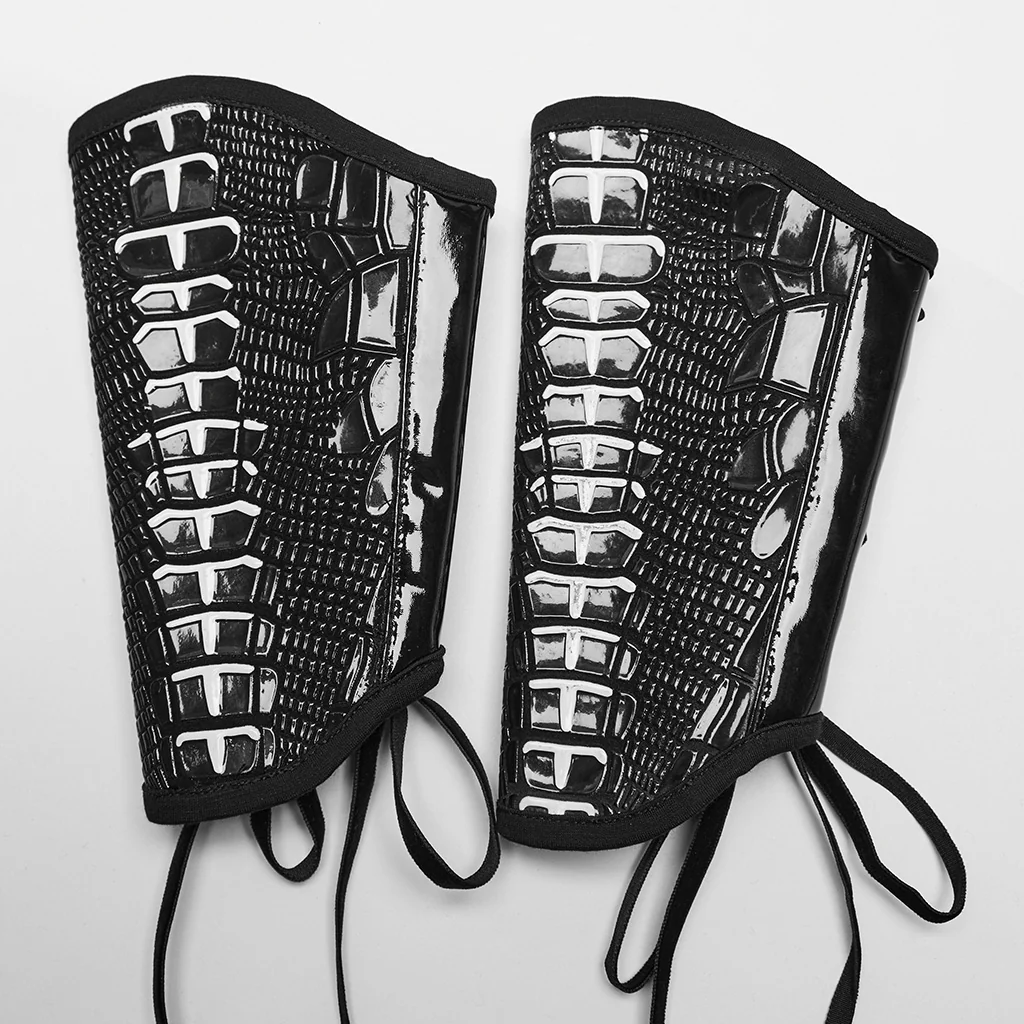 Goth glossy patent leather gloves - Image 2