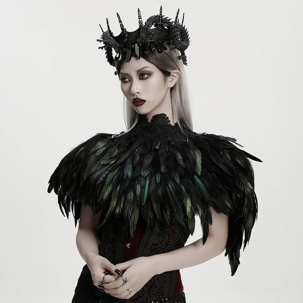 Goth Gorgeous Reversible Feather Shawl - Image 14