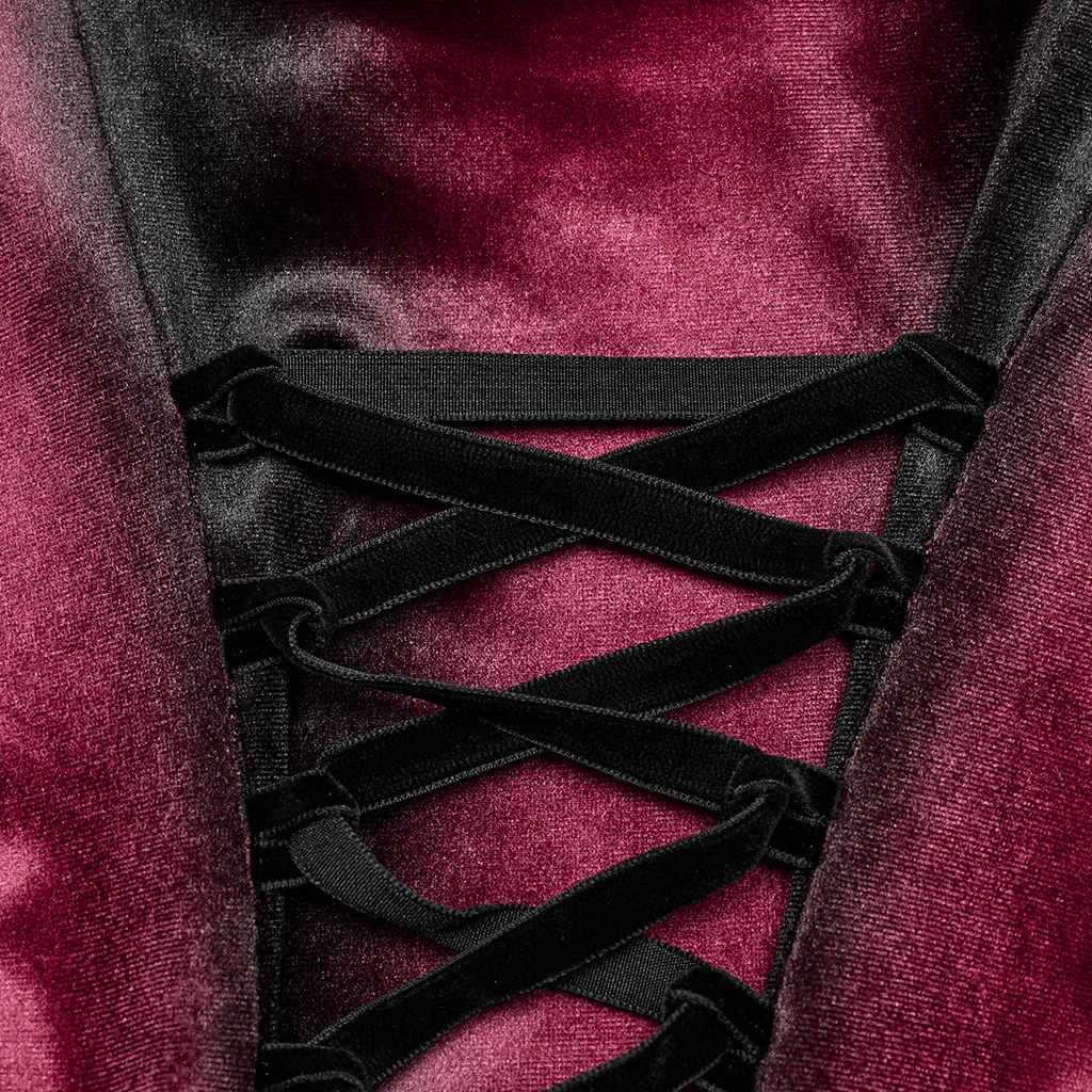 Goth gradient printed velvet dress - Image 20
