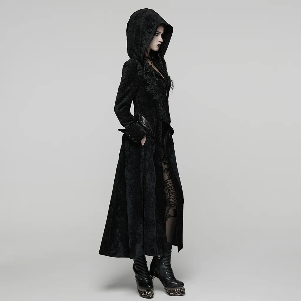 Goth Hooded Mysterious Coat - Image 2