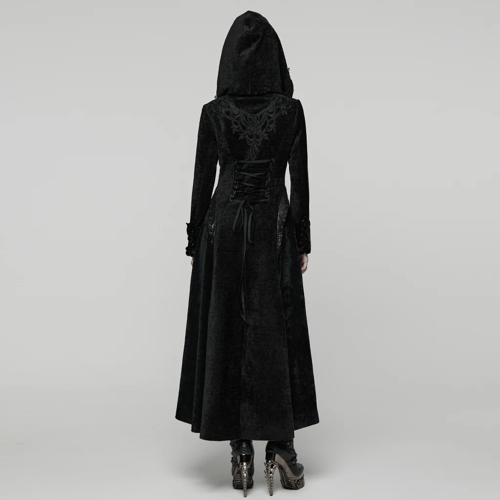 Goth Hooded Mysterious Coat - Image 3