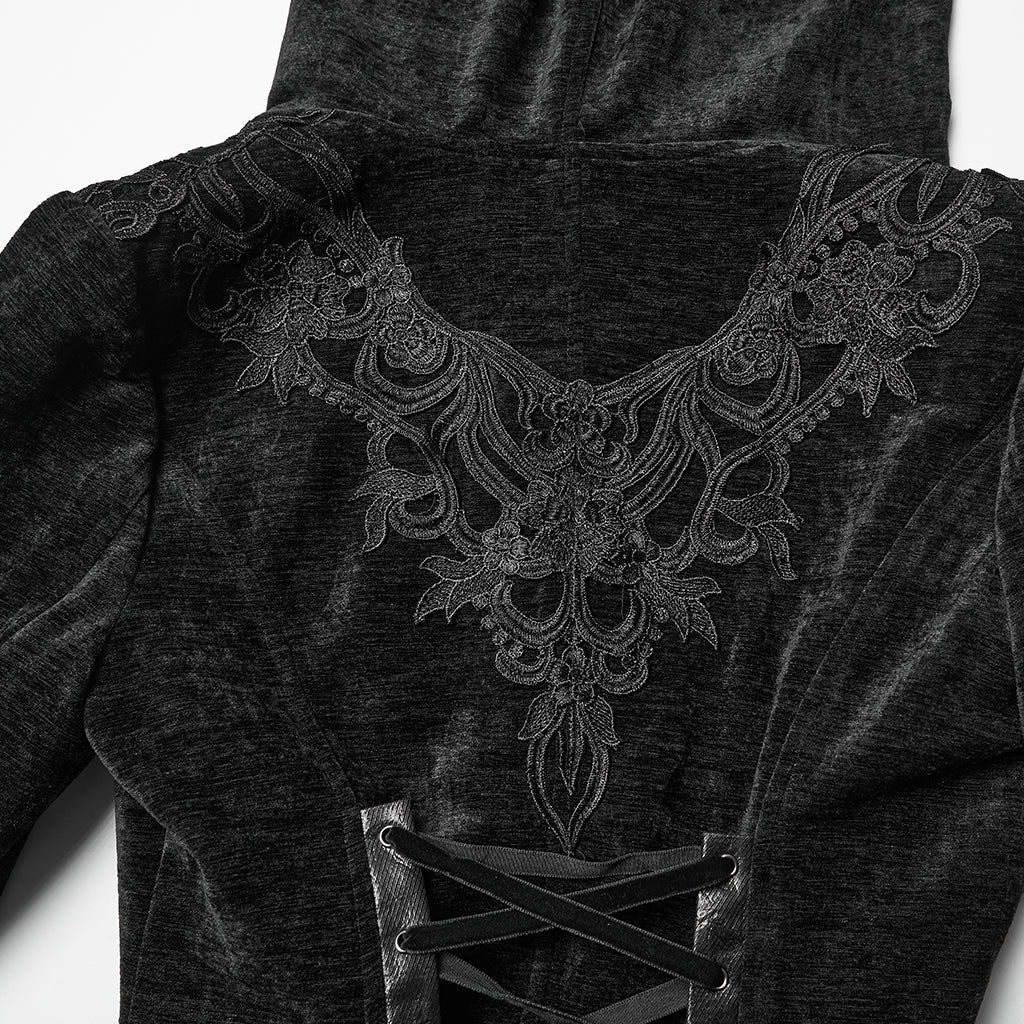 Goth Hooded Mysterious Coat - Image 7