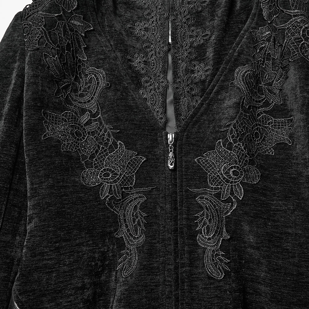 Goth Hooded Mysterious Coat - Image 8