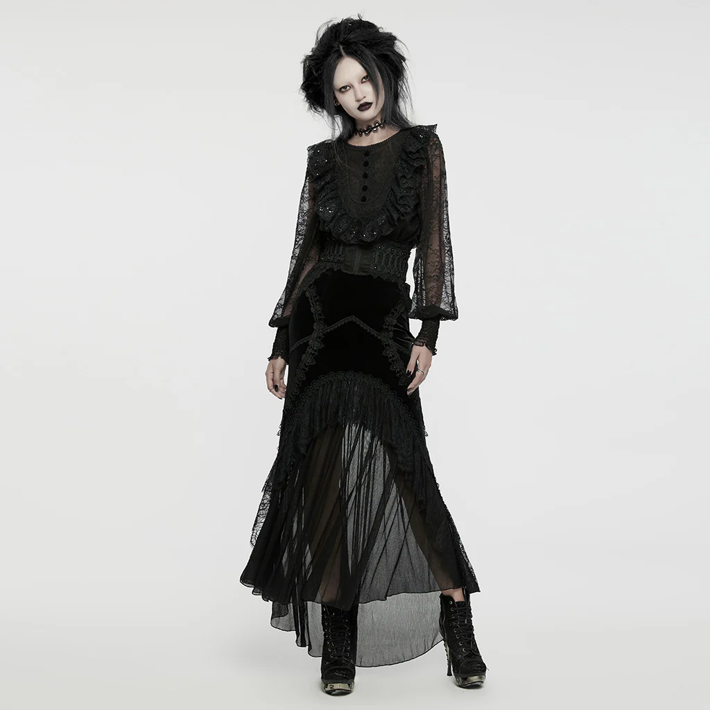 Goth lace lantern sleeve shirt - Image 4
