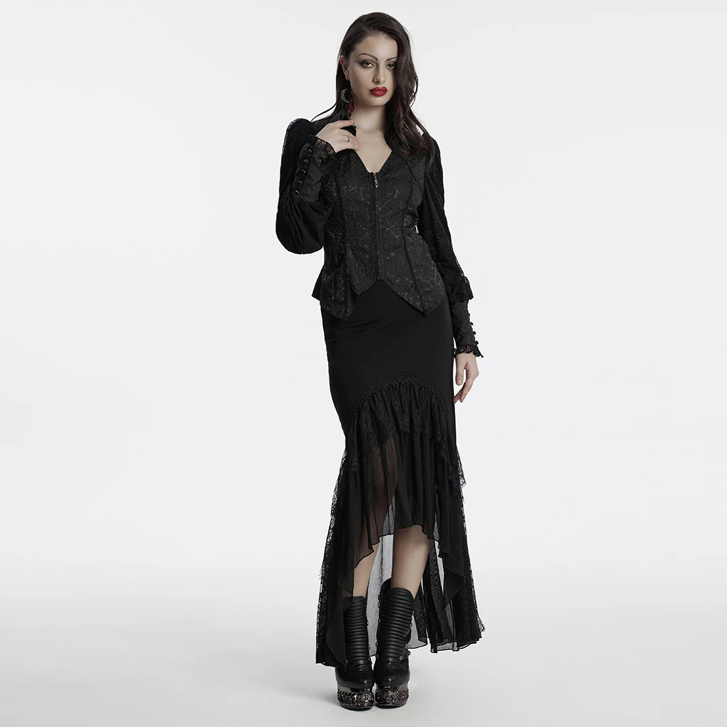 Goth lantern sleeve jacquard shirt - Image 4