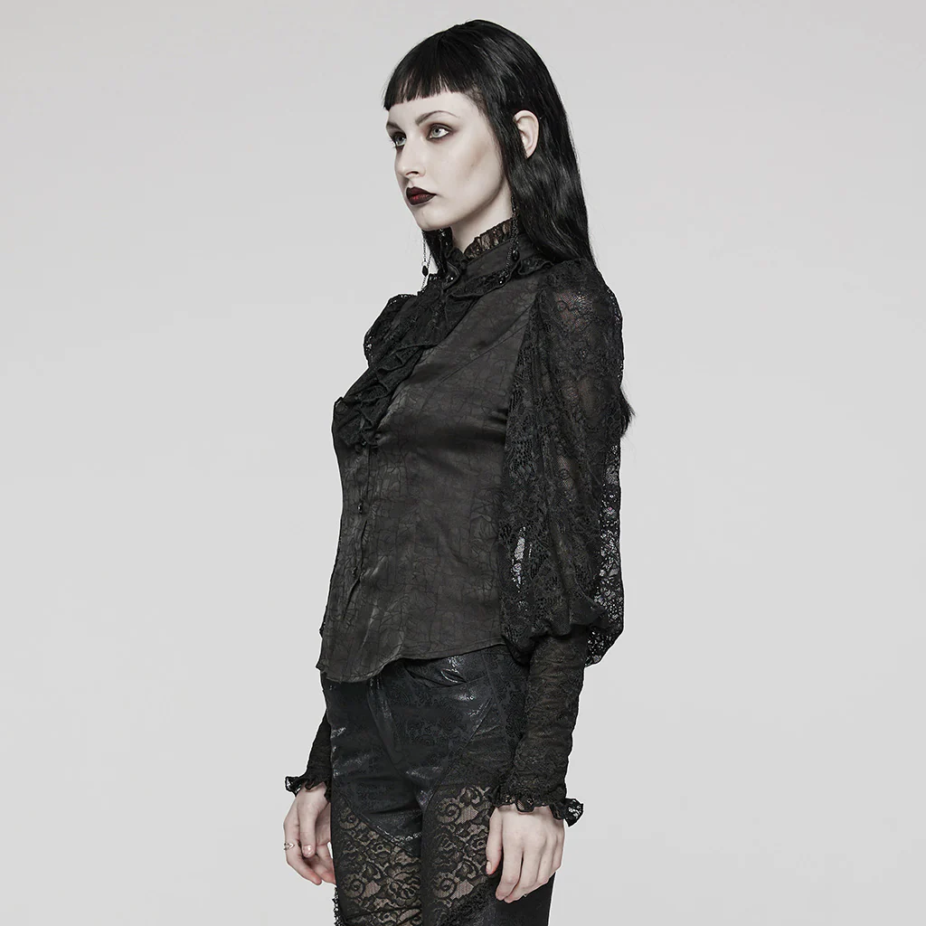 Goth Lantern sleeve Lace shirt - Image 3