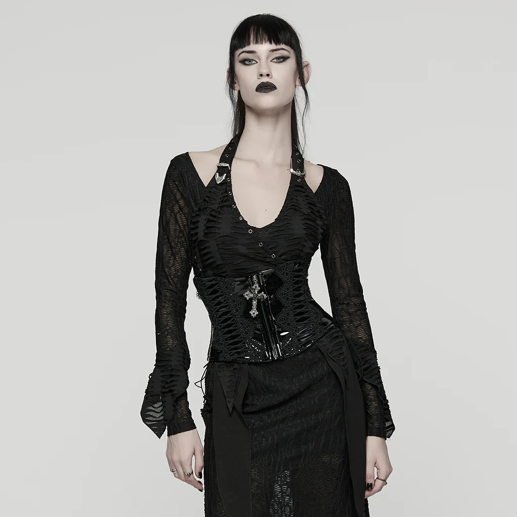 Goth Patent Leather Corset - Image 3