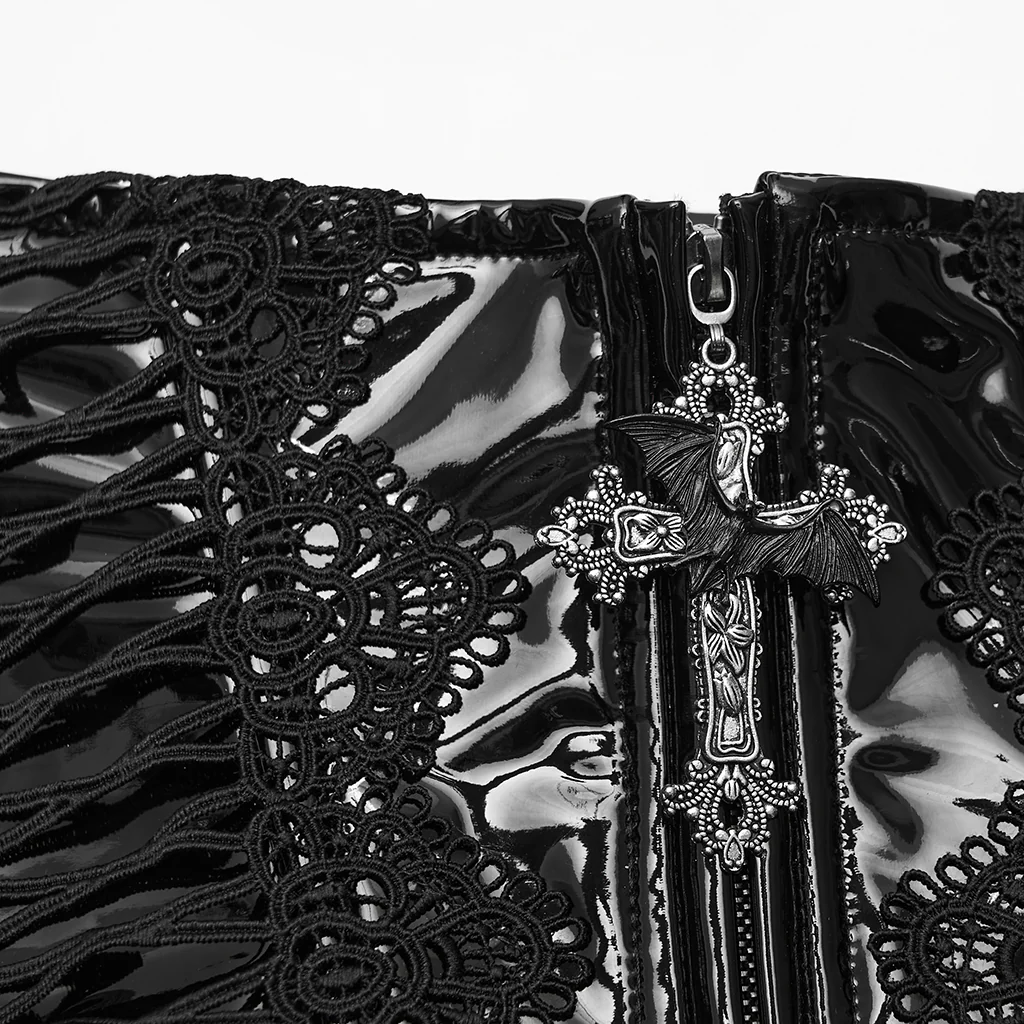 Goth Patent Leather Corset - Image 9