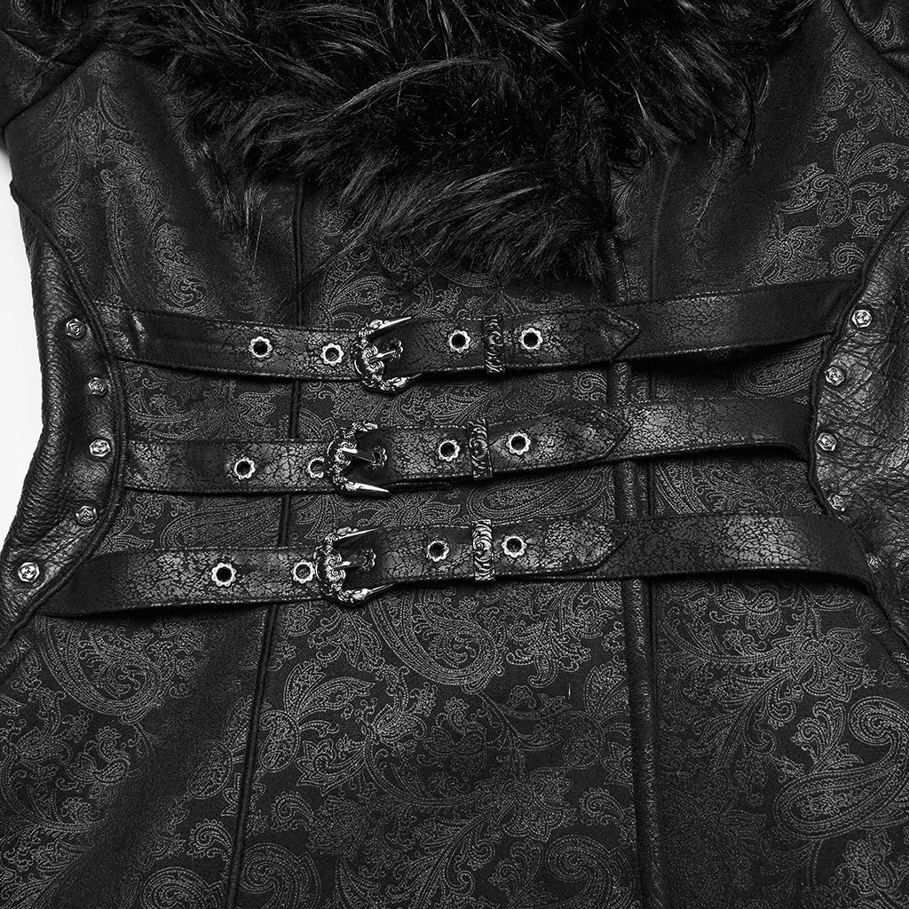 Goth Plush Collar Coat - Image 7