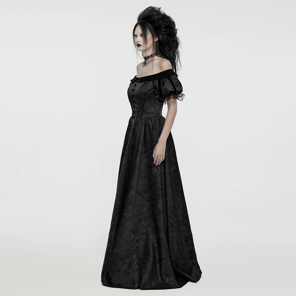 Goth retro velvet formal dress - Image 2