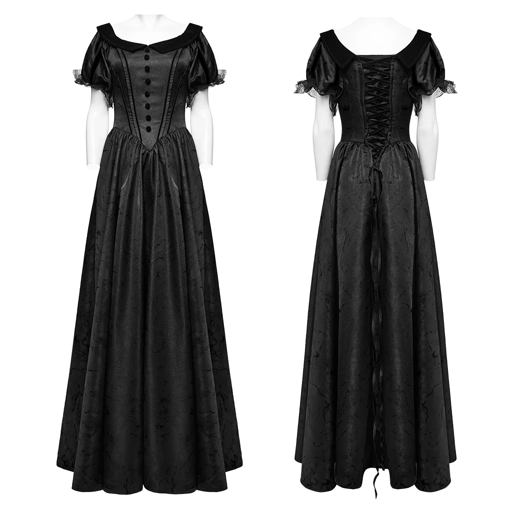 Goth retro velvet formal dress - Image 5