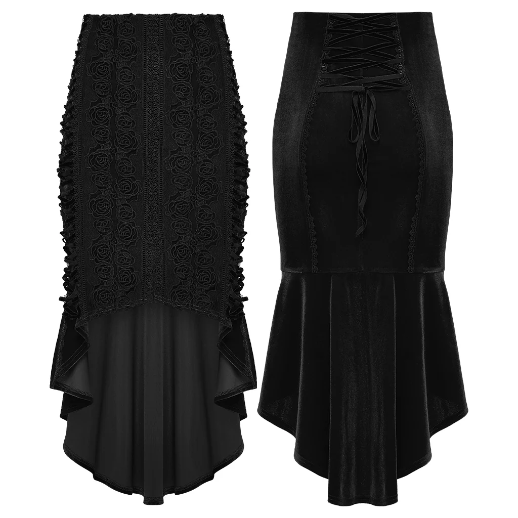 Goth Rose Fishtail Skirt - Image 10